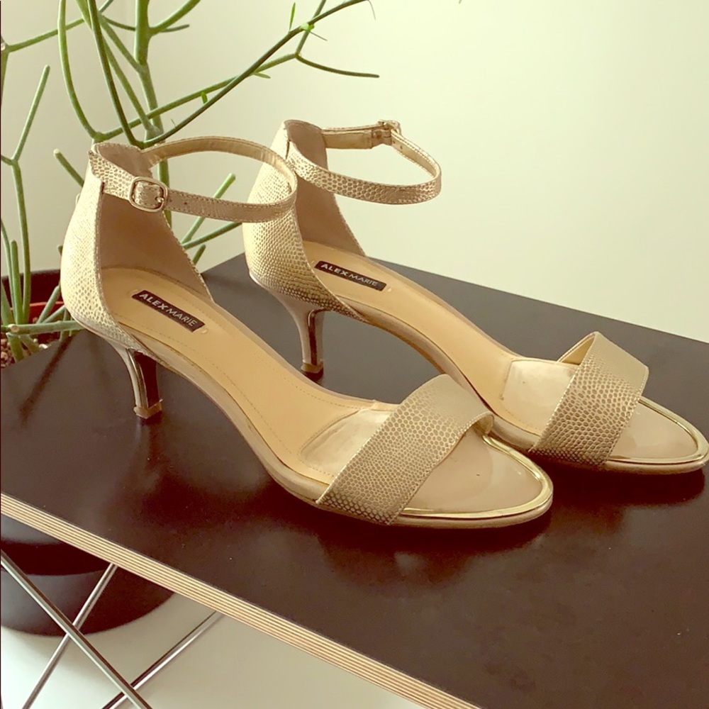 Alex Marie gold ankle strap sandals